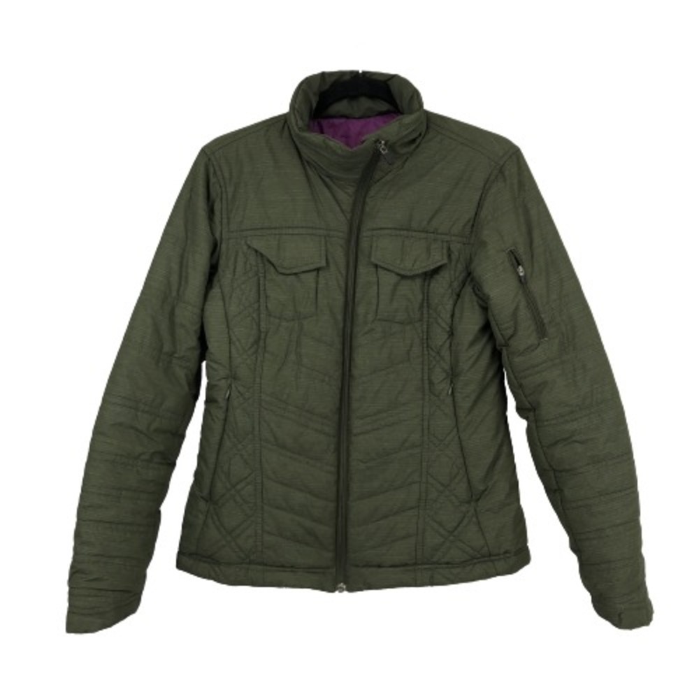 Title Nine Womens Athletic Jacket Quilted Green Winter Coat Medium M 550800
